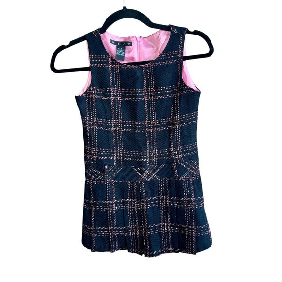 Hype Vintage Girls Plaid Dropped Waist Sleeveless Jumper Dress Size 7 - Picture 1 of 7